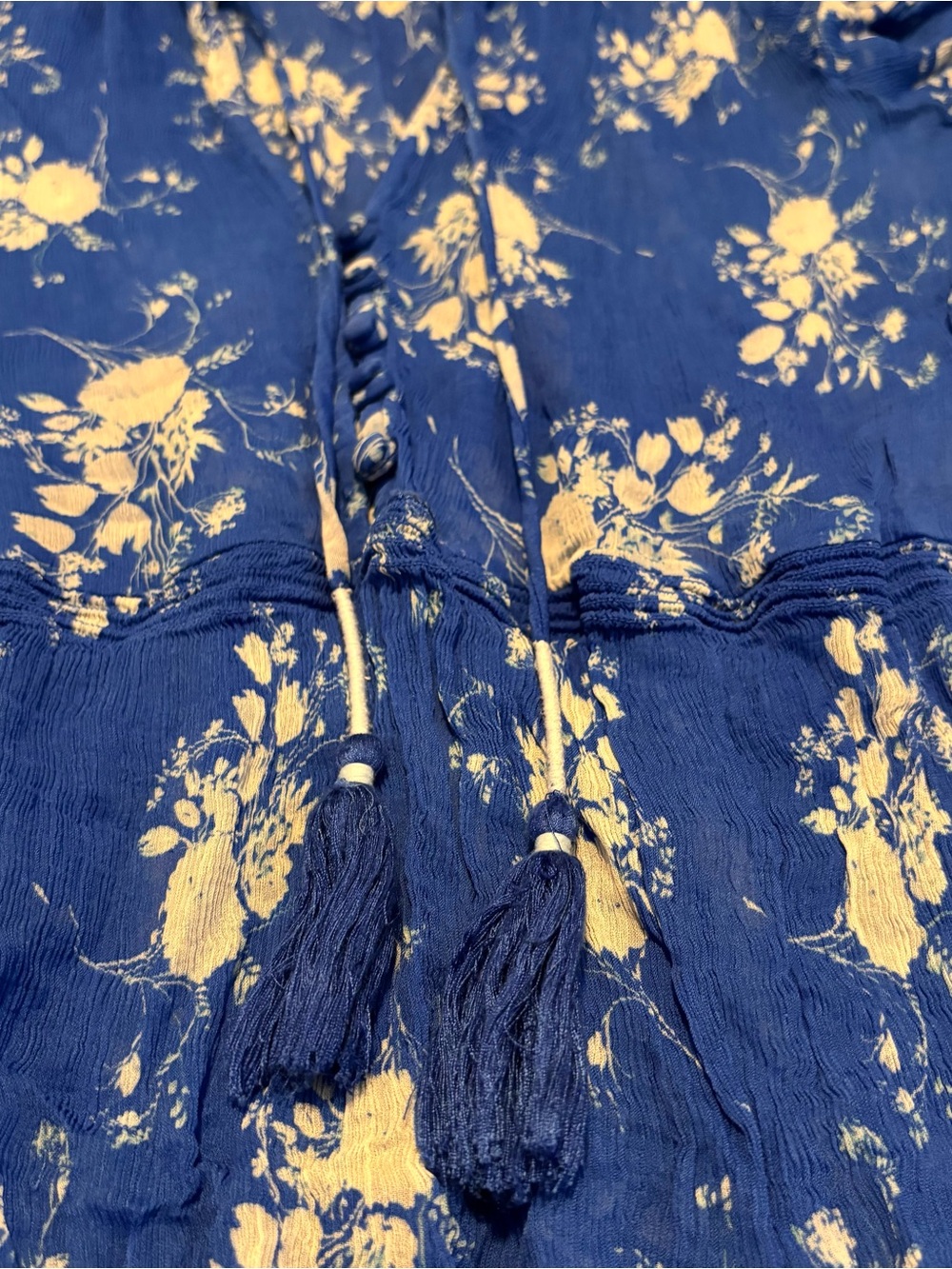 Anthropologie Blue Marais Printed Chiffon Maxi Dress • Size Medium - Picture 12 of 12